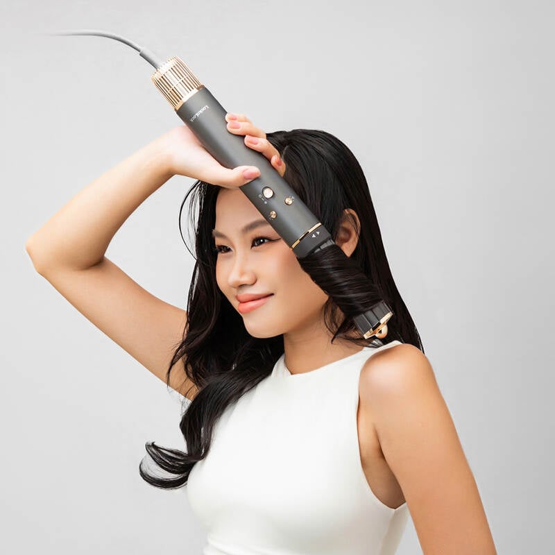 Máy Sấy Tạo Kiểu Tóc Locknlock Multi Hair Dryer 220V, 1300W, 50Hz - Màu Xám - ENA426GRY, , large image number null